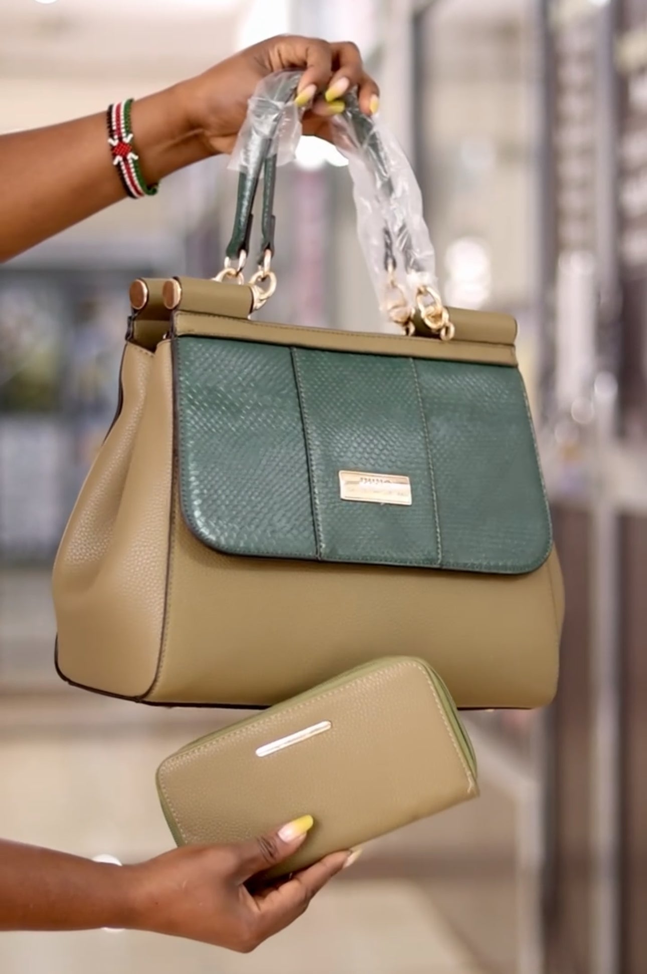 Classic Chic Block Color Bag in Green