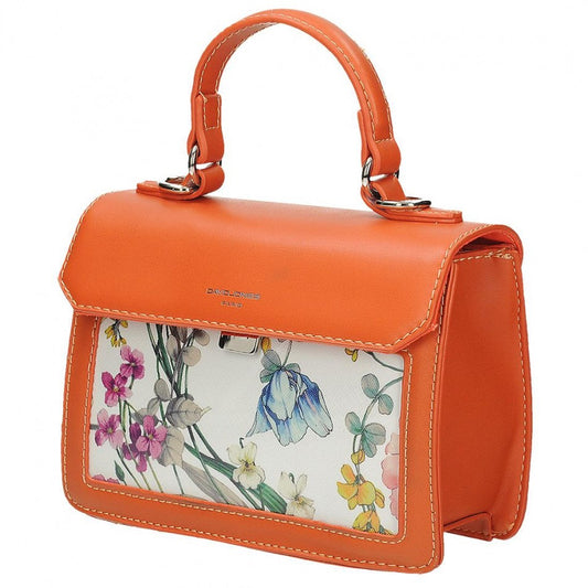 Orange Leather Satchel Bag by David Jones