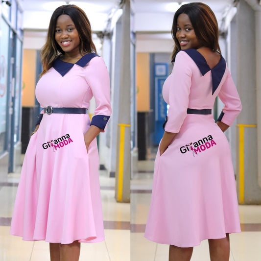 Pink/Black Contrast Dress