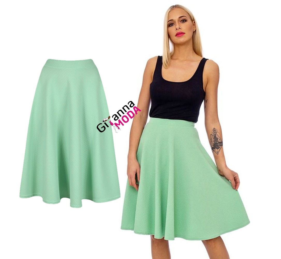 Flared Skirt in Mint Green