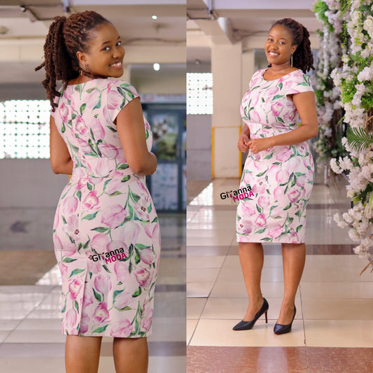 Lilac Floral Cap Sleeved Bodycon