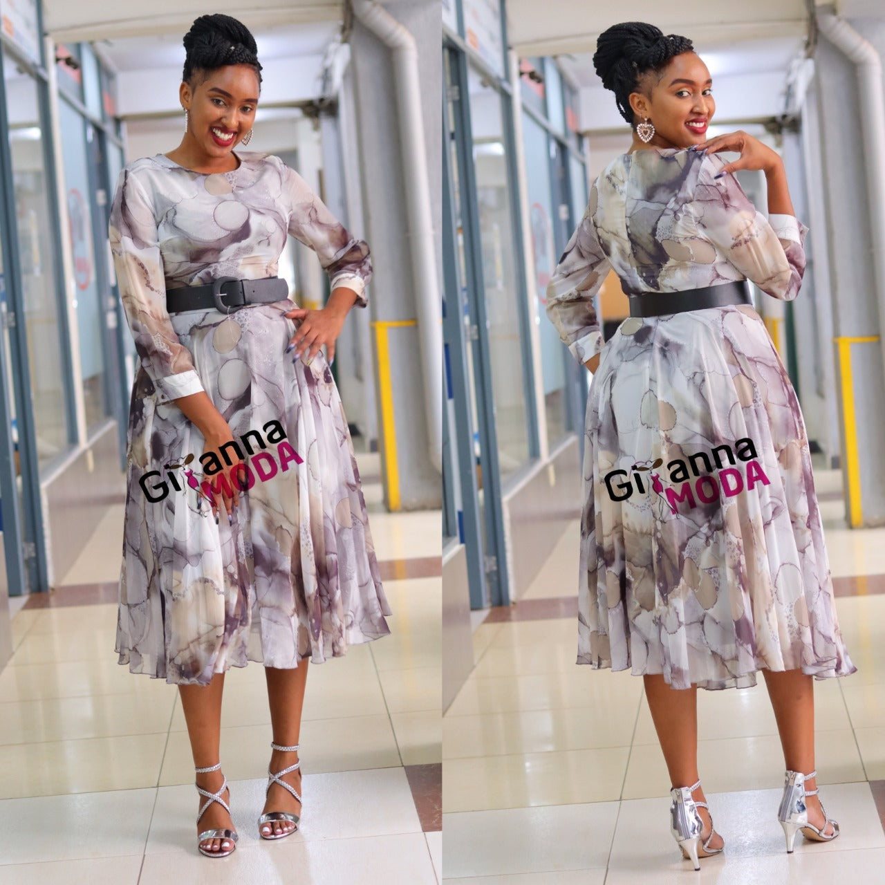 Grey Floral Maxi Dresses