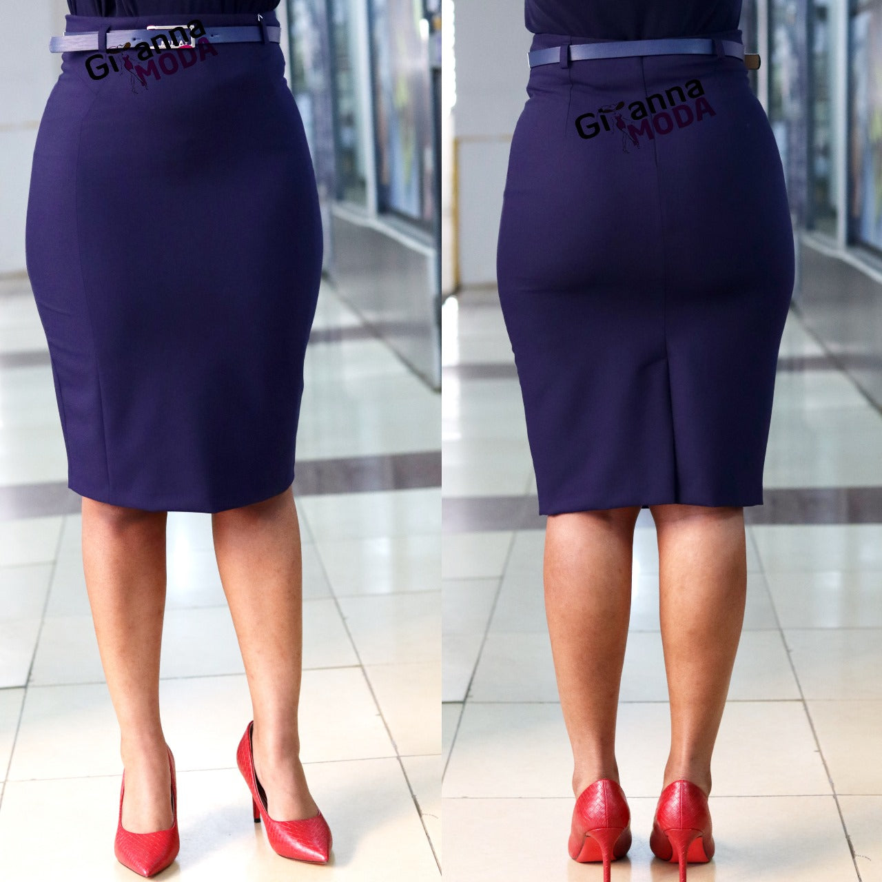 Navy Belted Official Skirt