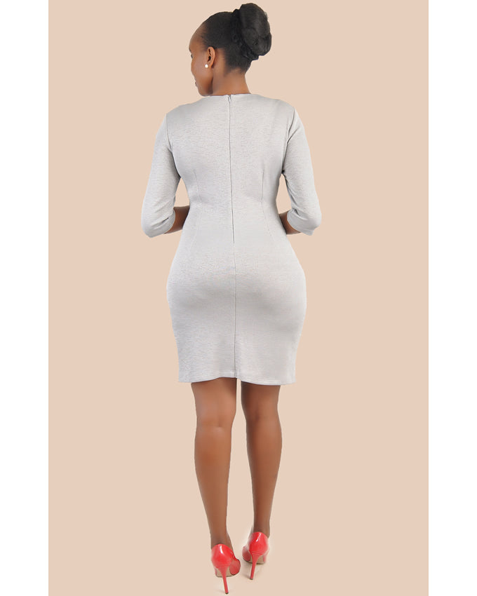 Grey Waist Twist Bodycon