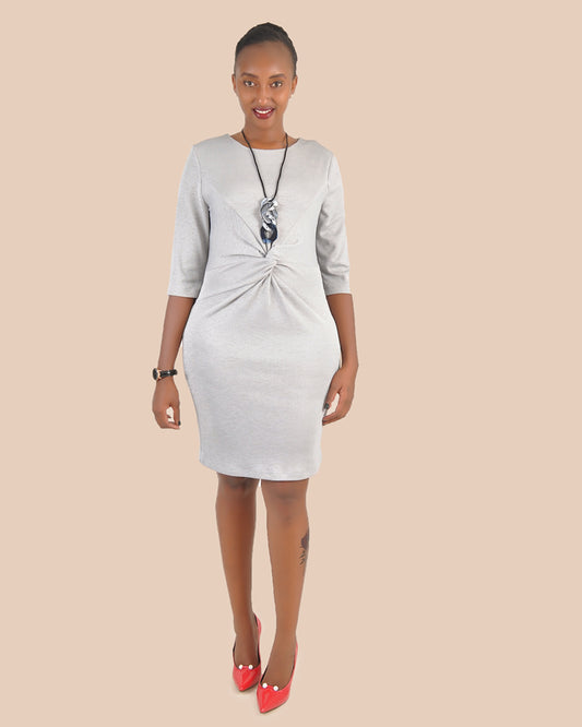 Grey Waist Twist Bodycon