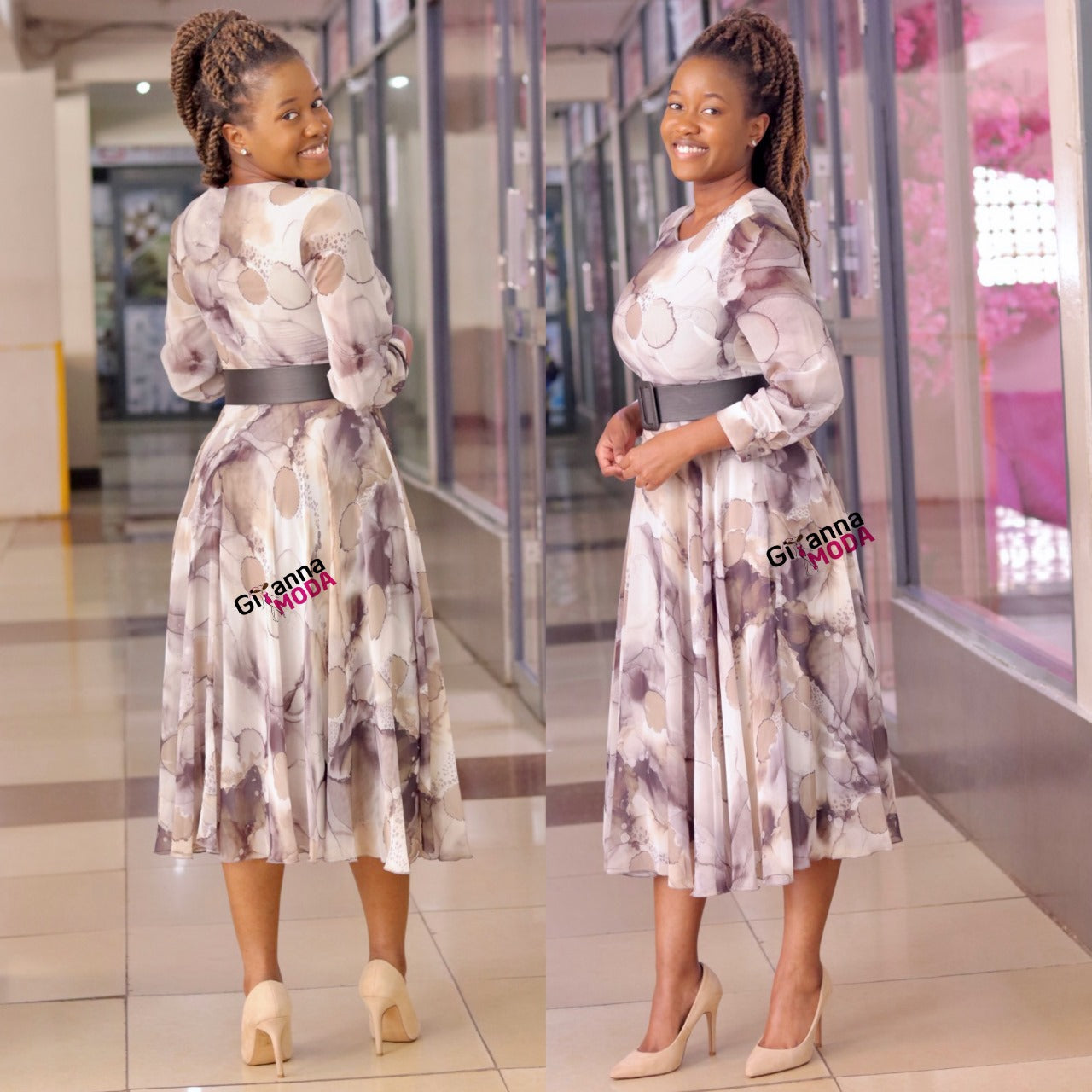 Grey Floral Maxi Dresses